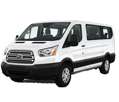 Chuma's Tours white passenger van for El Paso shuttles